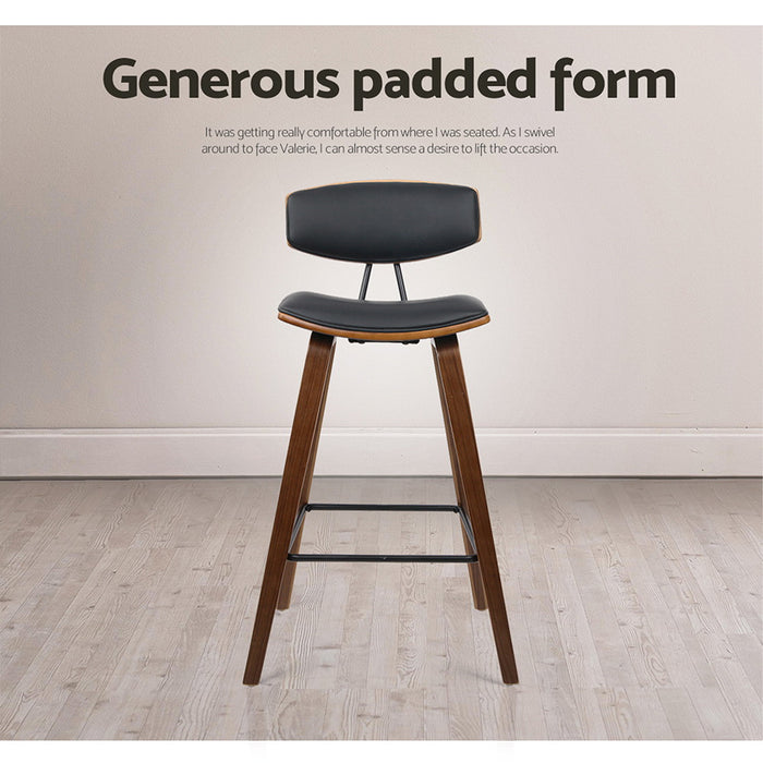 Artiss 2x Bar Stools Leather Padded w/Backrest