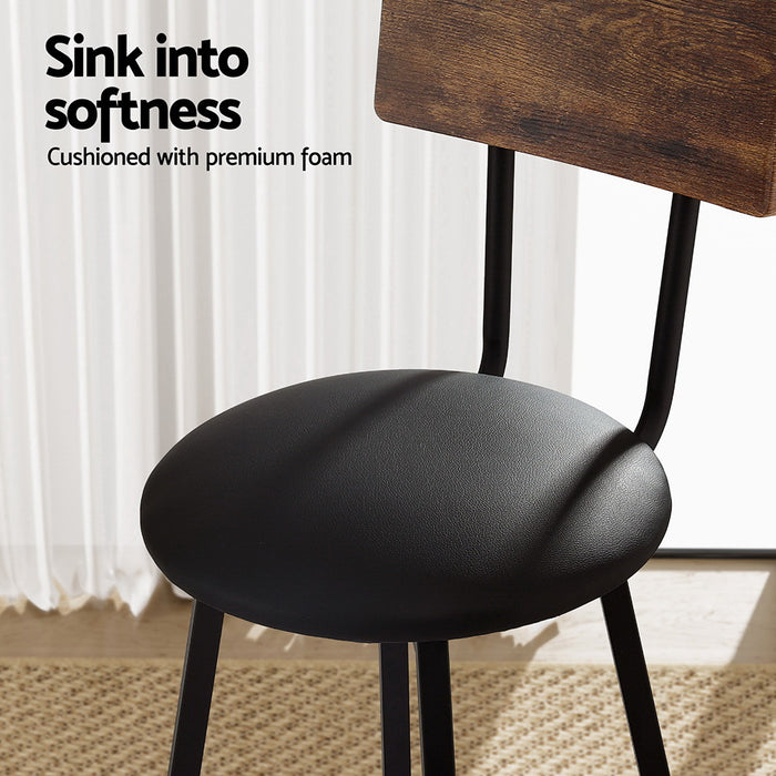 Artiss 4X Industrial Bar Stools Upholstered Counter Chairs Steel Frame Anti-Scratch