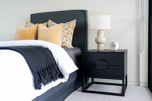 Eden Bedside Table - Black - Black 60cm