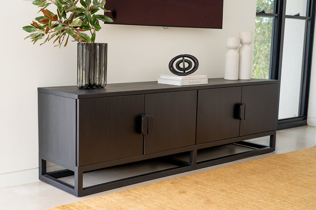Eden Entertainment Unit - 2m - Black - Black 200cm