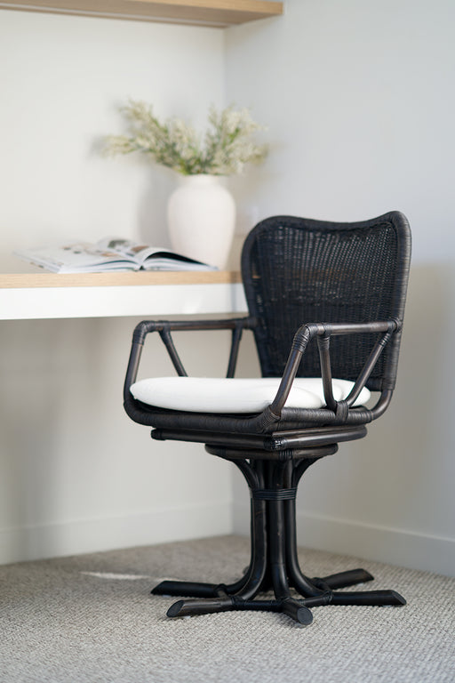 Carla Swivel Armchair - Black