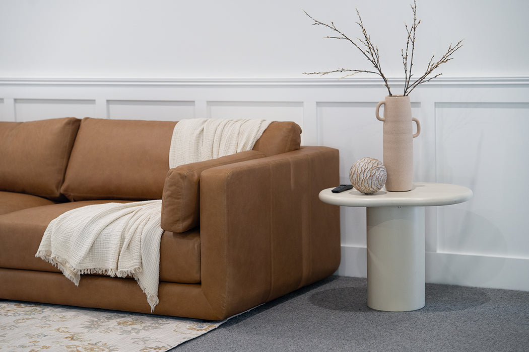 Lorenzo Organic Side Table - 58cm - Ivory - Ivory 58cm