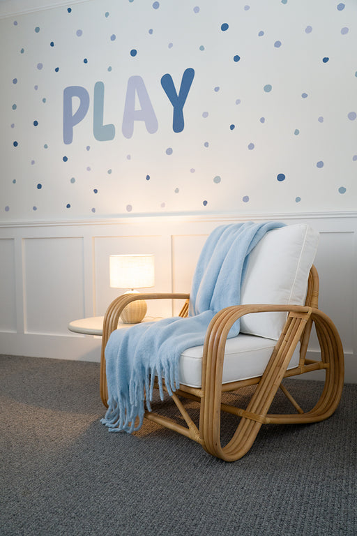 Pretzel Armchair - Natural Frame - White Cushions - Natural White