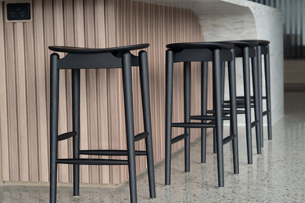 Harlow Backless Counter Stool - Black - Black 66cm Backless