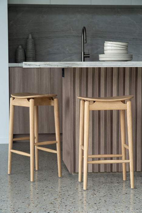 Harlow Backless Counter Stool - Natural - Natural 66cm Backless