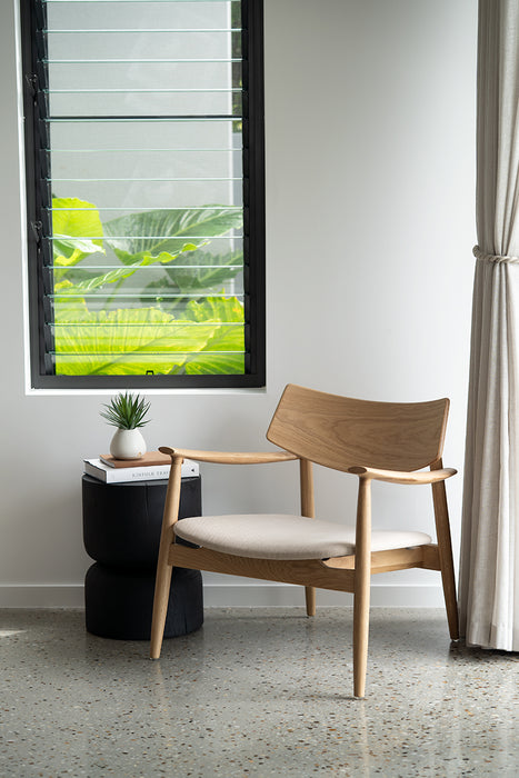 Tottori Stump Side Table - Black 35cm