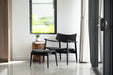 Harlow Foot Stool - Black with Black Leather