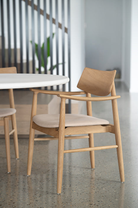 Harlow Dining Armchair - Natural - Natural Linen
