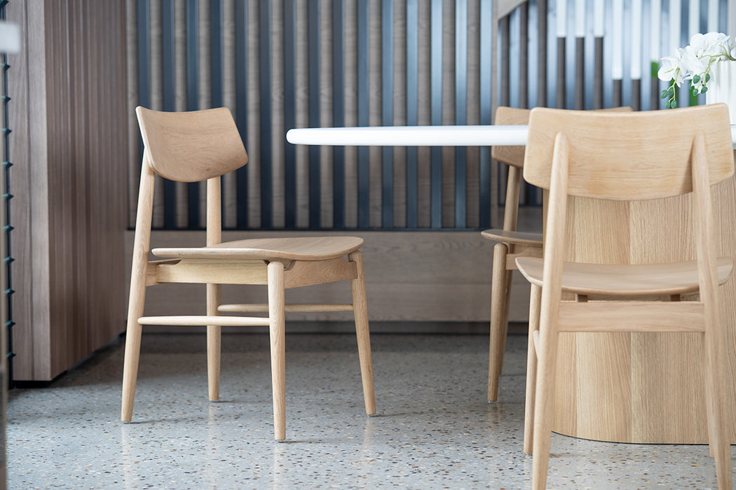 Harlow Oval Dining Table - 280cm  - Natural Oak Base - 280cm White