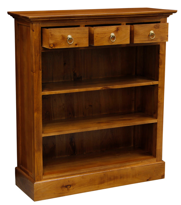 Tasmania 3 Drawer Bookcase (Light Pecan)