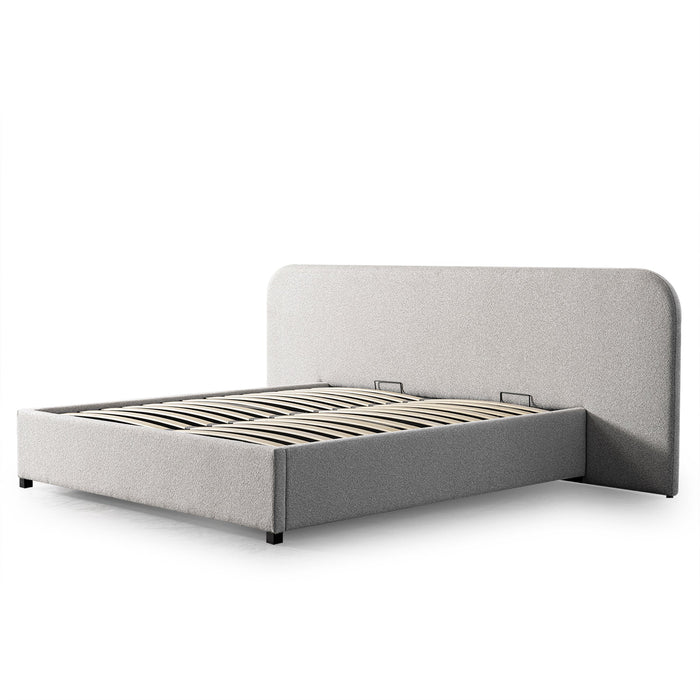 CBD10048-MI King Sized Bed Frame - Clay Grey with storage