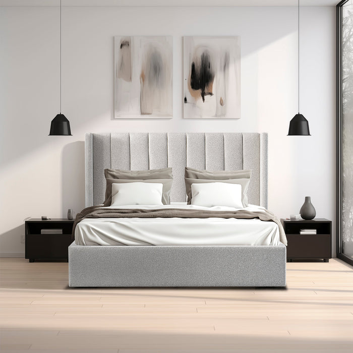 CBD10051-MI Queen Bed Frame - Wide Base in Clay Grey