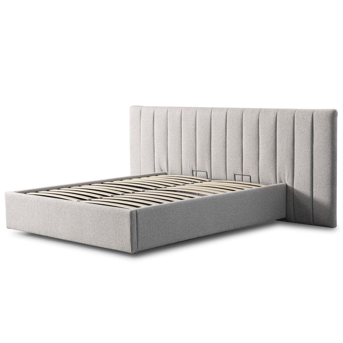 CBD10053-MI Wide Base Queen Bed Frame - Clay Grey with Storage