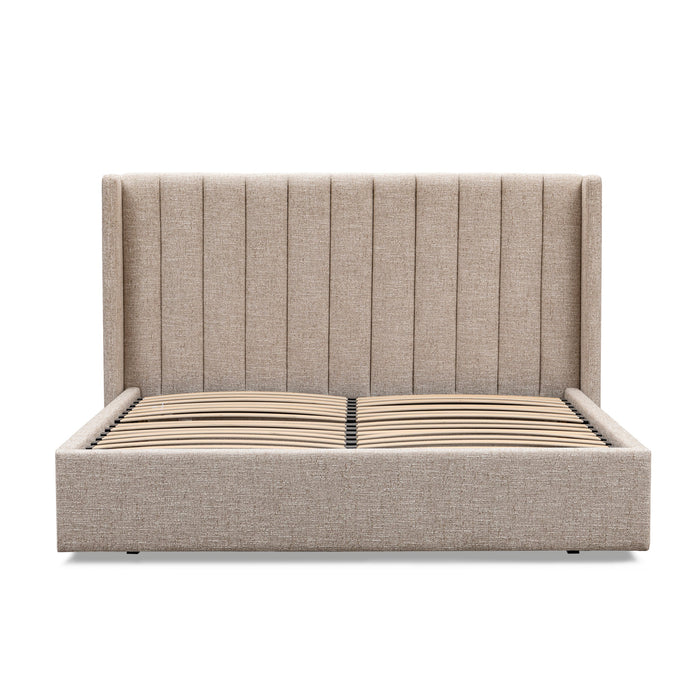 Hillsdale Queen Wide Base Bed Frame - Pale Beige