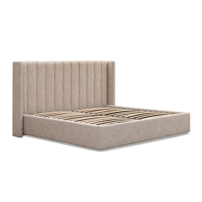 Hillsdale Queen Wide Base Bed Frame - Pale Beige