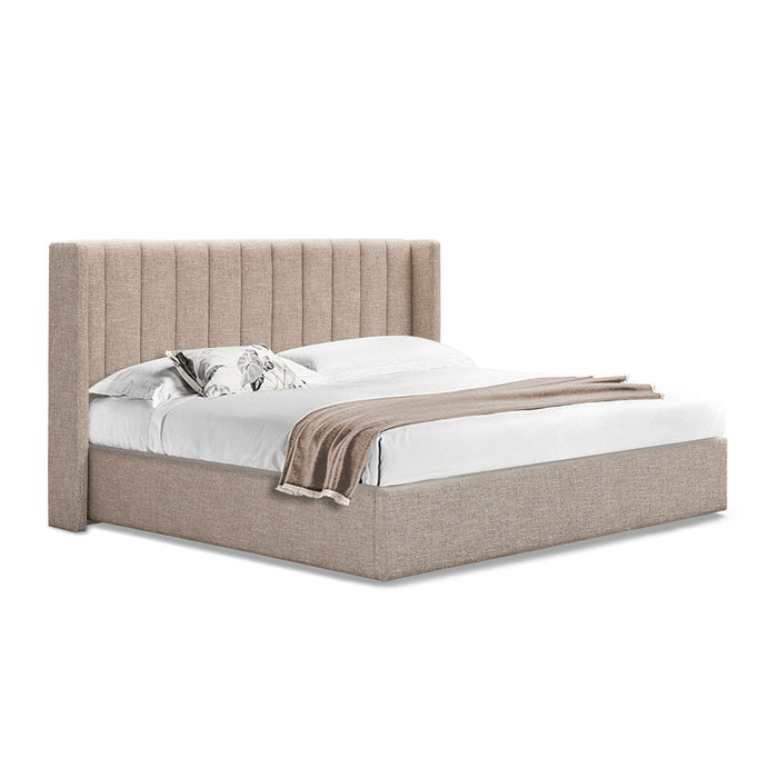 Hillsdale Queen Wide Base Bed Frame - Pale Beige