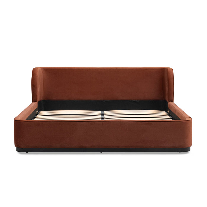 Jamar King Bed Frame - Burnt Maroon