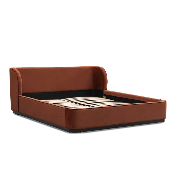 Jamar King Bed Frame - Burnt Maroon