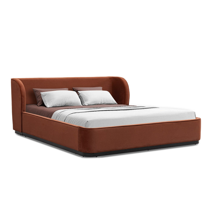 Jamar King Bed Frame - Burnt Maroon