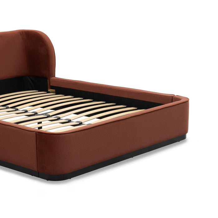 Jamar King Bed Frame - Burnt Maroon