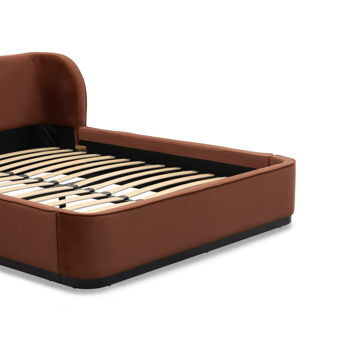 Jamar Queen Bed Frame - Burnt Maroon
