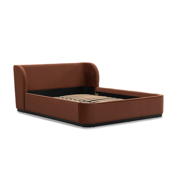 Jamar Queen Bed Frame - Burnt Maroon