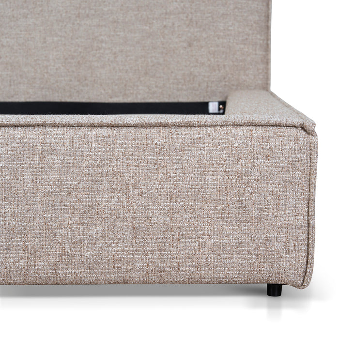 Castillo Fabric King Bed Frame - Stonish Beige