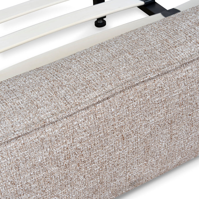 Castillo Fabric King Bed Frame - Stonish Beige