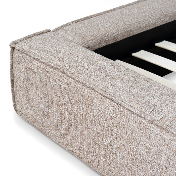 Castillo Fabric King Bed Frame - Stonish Beige
