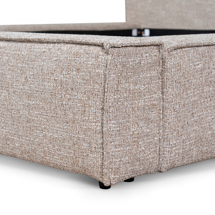 Castillo Fabric King Bed Frame - Stonish Beige