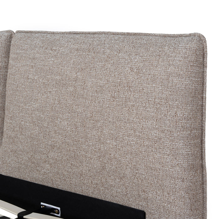 Celeste Fabric King Bed Frame - Stonish Beige