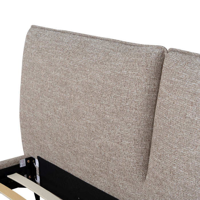 Celeste Fabric King Bed Frame - Stonish Beige