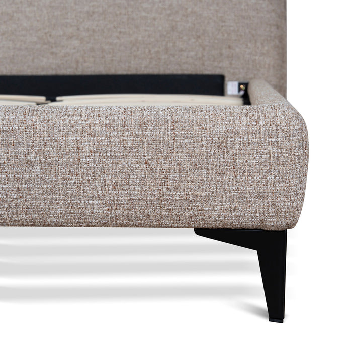 Celeste Fabric King Bed Frame - Stonish Beige
