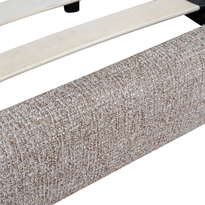 Celeste Fabric King Bed Frame - Stonish Beige