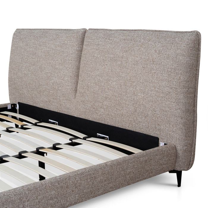 Celeste Fabric King Bed Frame - Stonish Beige