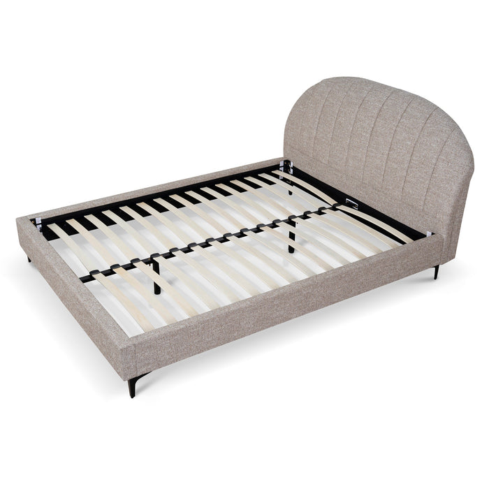 Olin Fabric Queen Bed Frame - Stonish Beige
