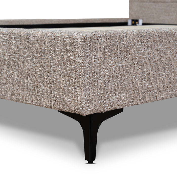 Olin Fabric Queen Bed Frame - Stonish Beige