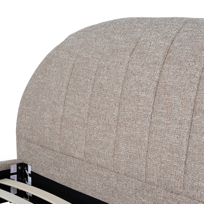 Olin Fabric Queen Bed Frame - Stonish Beige