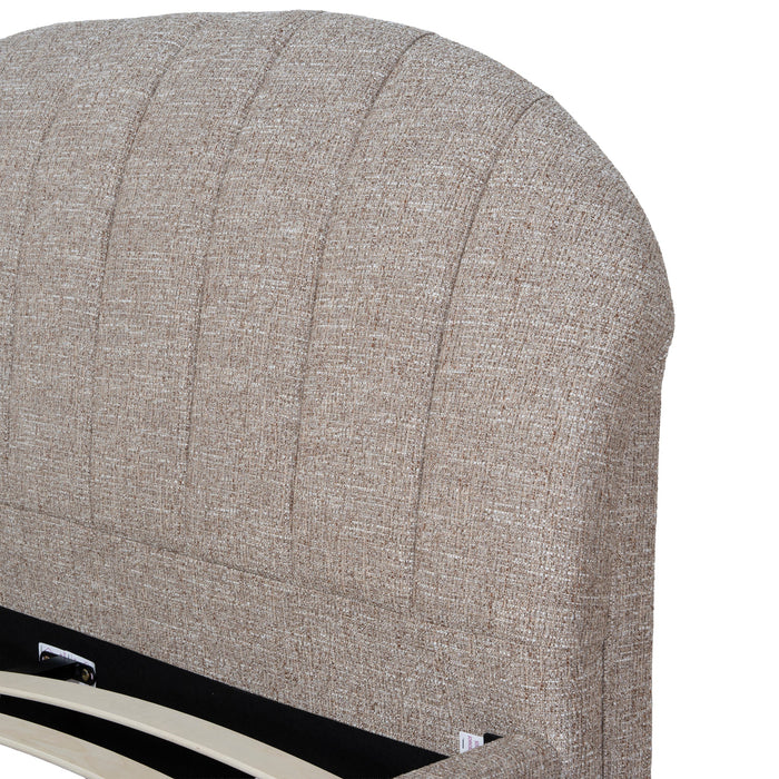 Olin Fabric Queen Bed Frame - Stonish Beige