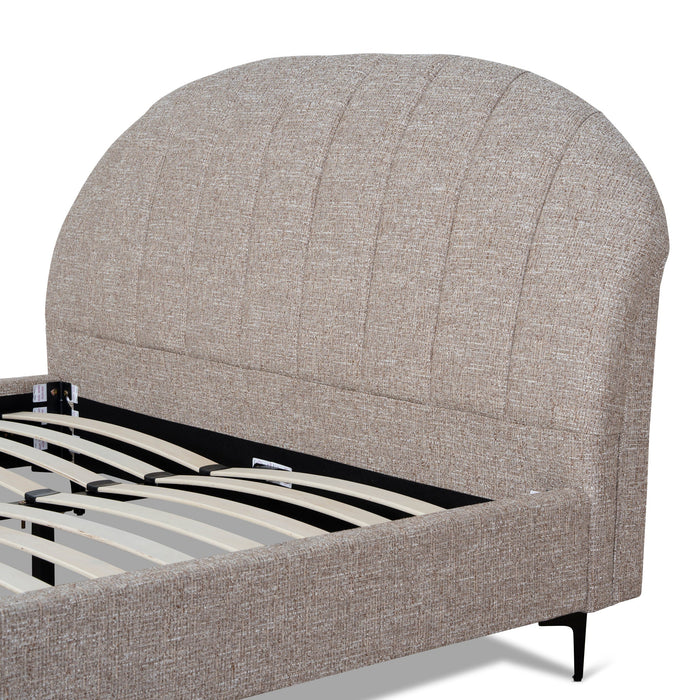 Olin Fabric Queen Bed Frame - Stonish Beige