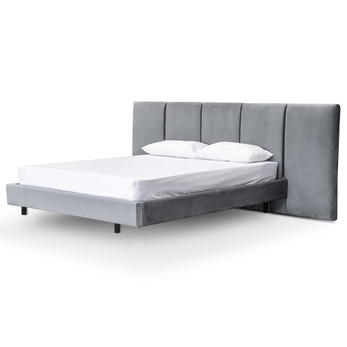 CBD8096-MI King Bed Frame - Charcoal Velvet