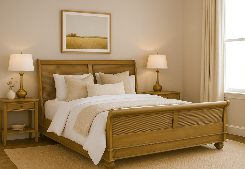 Cezanne Sleigh Bed - King Size, Wood