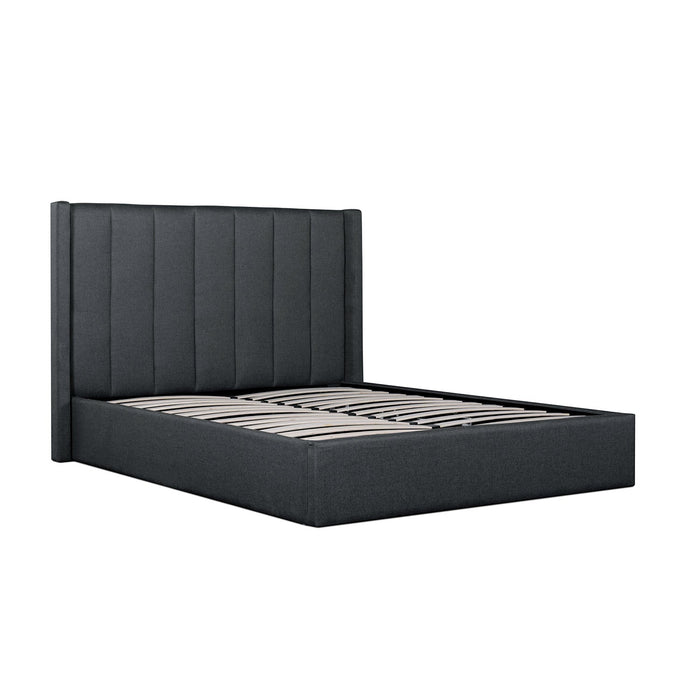 CBD6020-YO Fabric Queen Bed - Charcoal Grey with Storage