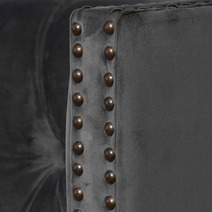 Carolina King Bed Frame - Charcoal Velvet