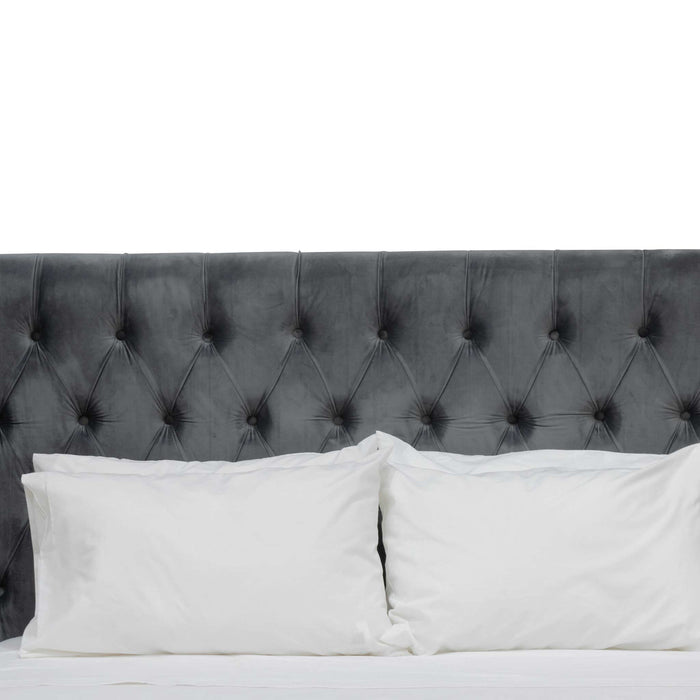 CBD8098-MI King Bed Frame - Charcoal Velvet