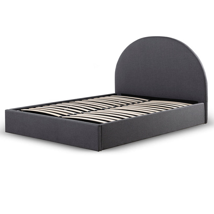 CBD6895-YO Fabric Queen Sized Bed Frame - Charcoal Grey with Storage