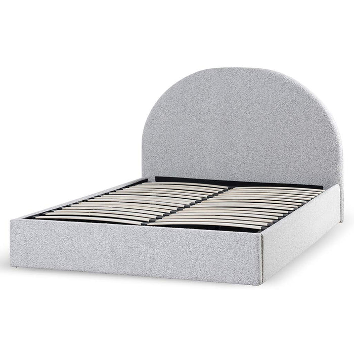 CBD8184-YO King Sized Bed Frame - Cloudy Pepper Boucle with Storage