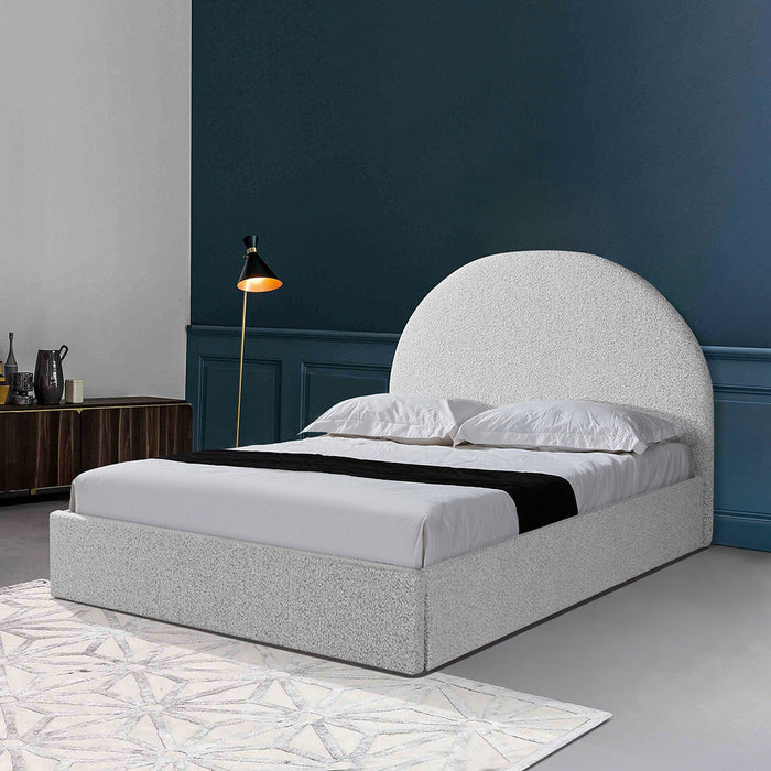 CBD6896-YO Queen Sized Bed Frame - Cloudy Pepper Boucle with Storage