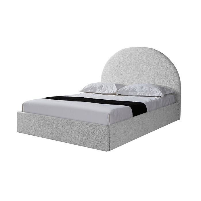 CBD6896-YO Queen Sized Bed Frame - Cloudy Pepper Boucle with Storage