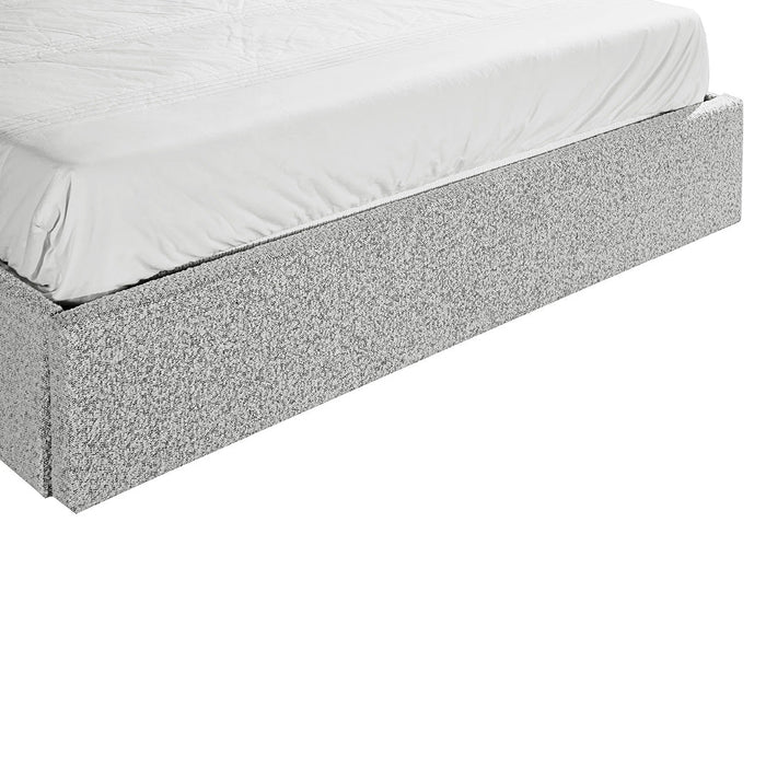 CBD6896-YO Queen Sized Bed Frame - Cloudy Pepper Boucle with Storage